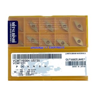 Original Mitsubishi VCMT110304 US735 Carbide Insert - Diamond 35° | Steel (10 PCS)