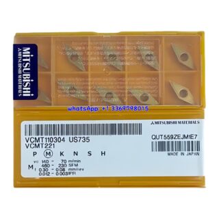 Original Mitsubishi VCMT110304 US735 Carbide Insert - Diamond 35° | Steel, Stainless Steel (10 PCS)
