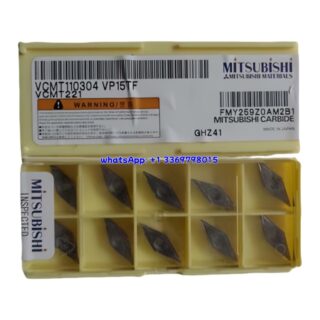 Original Mitsubishi VCMT110304 VP15TF Carbide Insert - Diamond 35° | Steel, Stainless Steel (10 PCS)