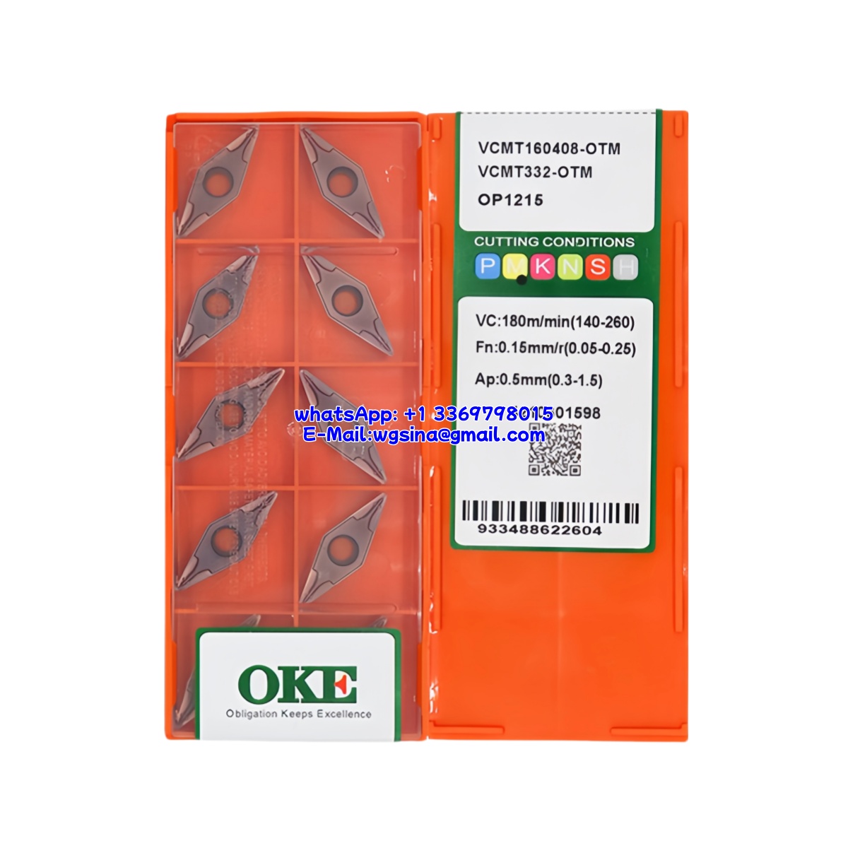 CNC VCMT160408-OTM OP1215 Carbide Insert - Diamond 35° | Steel (10 PCS)