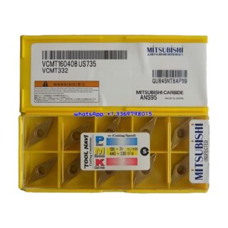 Original Mitsubishi VCMT160408 US735 Carbide Insert - Diamond 35° | Steel (10 PCS)