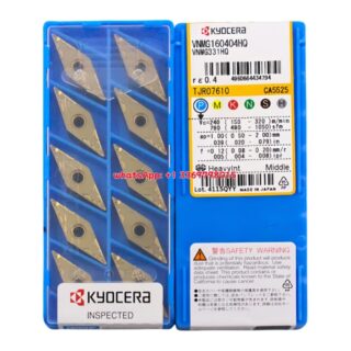 Original Kyocera VNMG160404-HQ CA5535 Carbide Turning Insert - Diamond 35° | Steel (10 PCS)