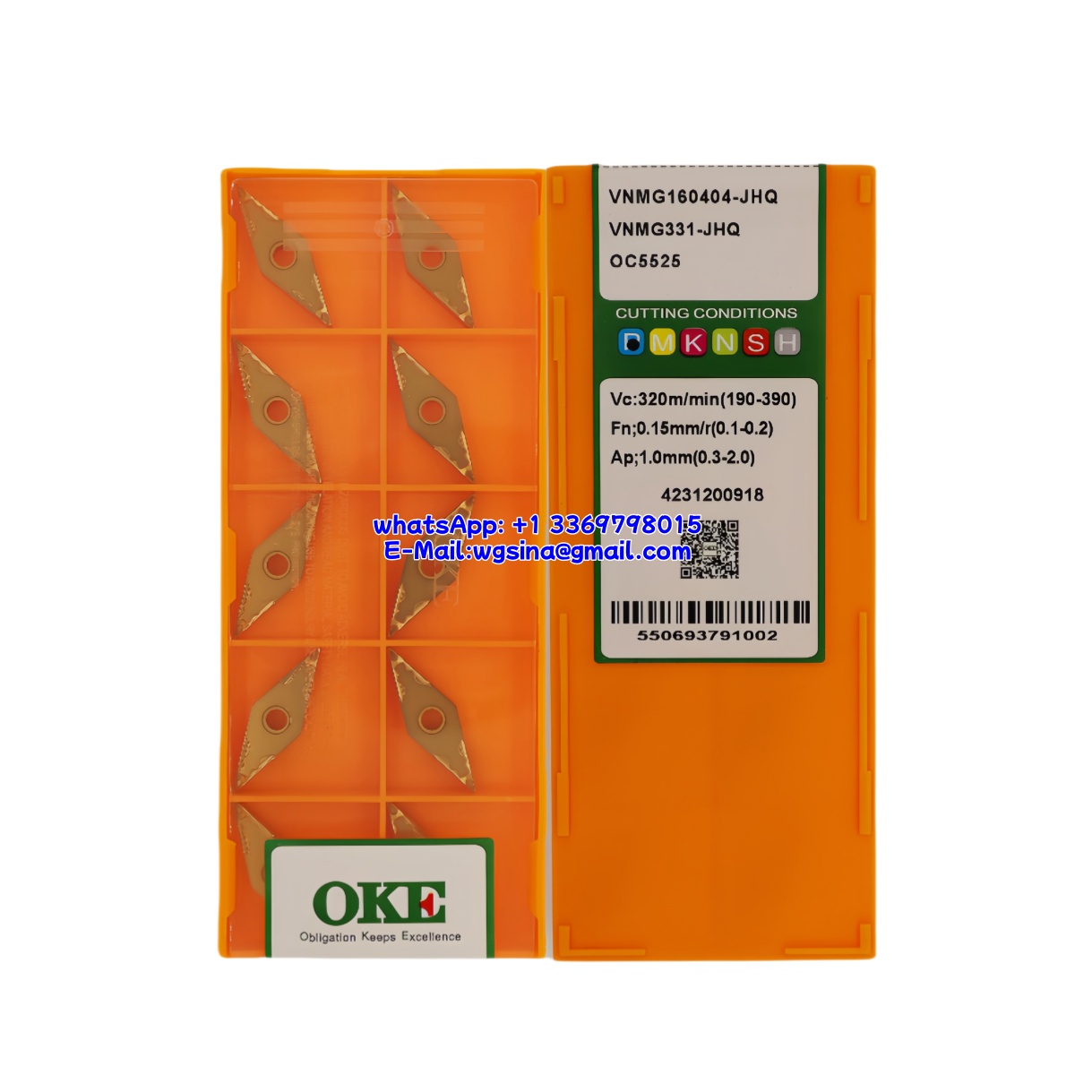 CNC VNMG160404-JHQ OC5525 Carbide Insert - Diamond 35° | Steel (10 PCS)