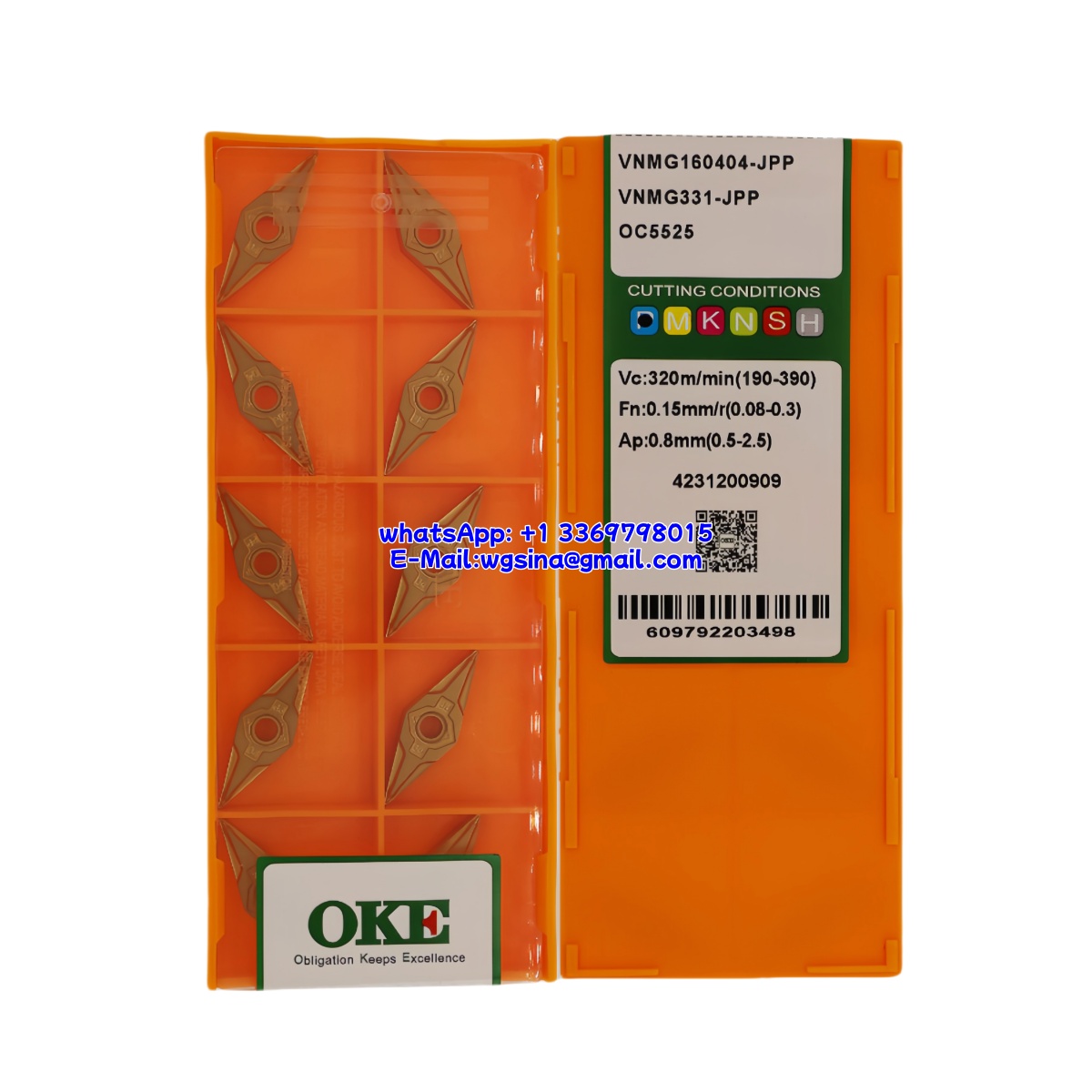 CNC VNMG160404-JPP OC5525 Carbide Insert - Diamond 35° | Steel (10 PCS)