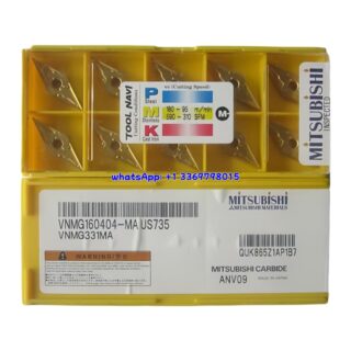 Original Mitsubishi VNMG160404-MA US735 Carbide Insert - Diamond 35° | Steel (10 PCS)