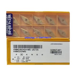 Original Mitsubishi VNMG160404-MS US735 Carbide Insert - Diamond 35° | Steel (10 PCS)