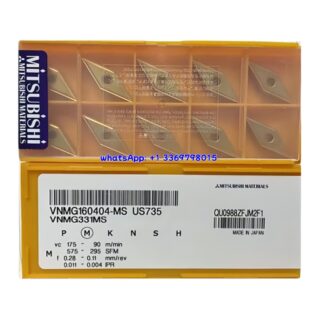 Original Mitsubishi VNMG160404-MS US735 Carbide Insert - Diamond 35° | Titanium, Non-ferrous (10 PCS)