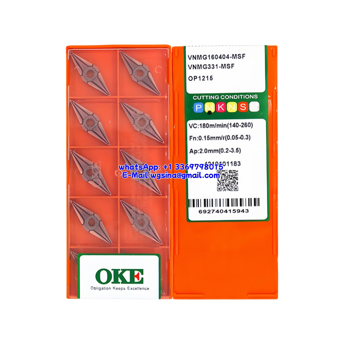 CNC VNMG160404-MSF OP1215 Carbide Insert - Diamond 35° | Steel (10 PCS)