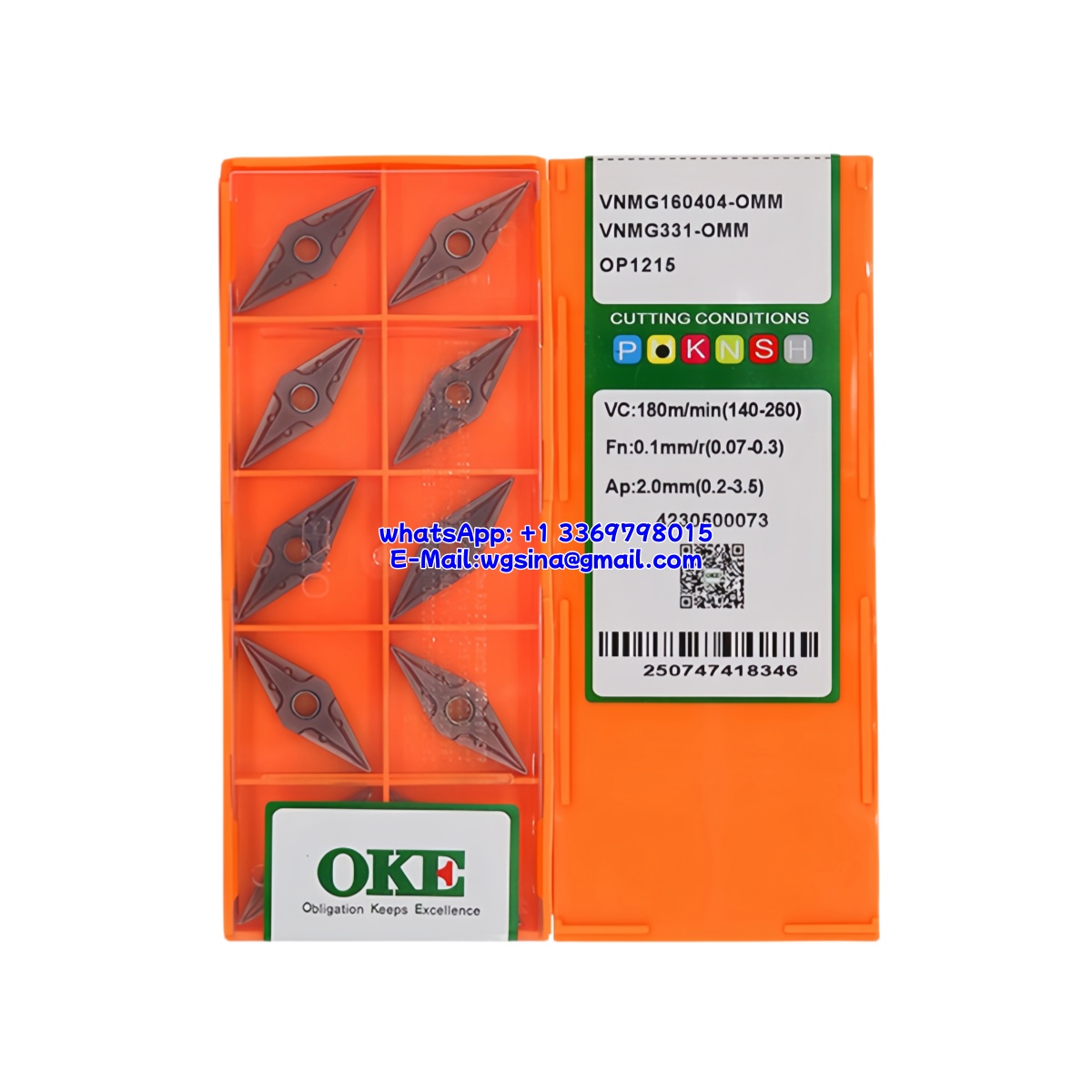 CNC VNMG160404-OMM OP1215 Carbide Insert - Diamond 35° | Steel (10 PCS)