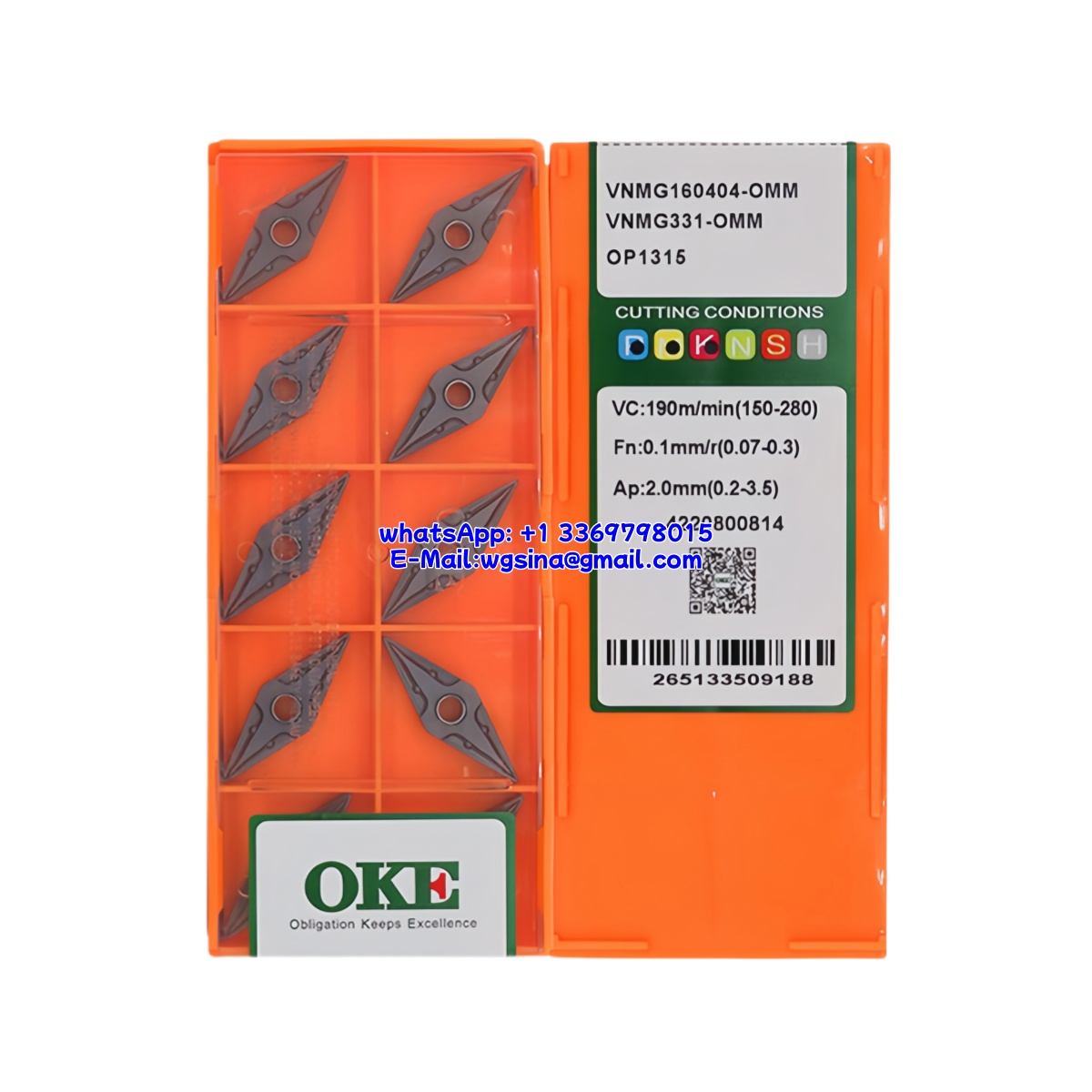 CNC VNMG160404-OMM OP1315 Carbide Insert - Diamond 35° | Steel (10 PCS)