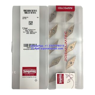 Original Tungaloy VNMG160404-TM T9115 Carbide Insert - Diamond 35° | Steel (10 PCS)