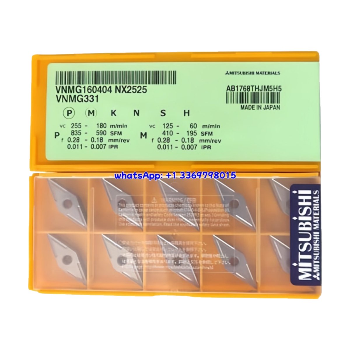 Original Mitsubishi VNMG160404 NX2525 Carbide Insert - Diamond 35° | Steel (10 PCS)