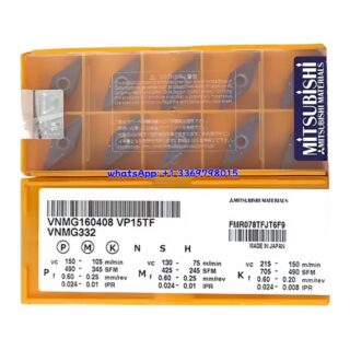 Original Mitsubishi VNMG160408 VP15TF Carbide Insert - Diamond 35° | Steel, Stainless Steel (10 PCS)
