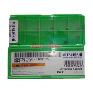 Original Mitsubishi WBGT020104L-F NX2525 Carbide Insert - Trigon 80° | Steel (10 PCS)