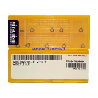 Original Mitsubishi WBGT020104L-F VP15TF Carbide Insert - Trigon 80° | Steel, Stainless Steel (10 PCS)