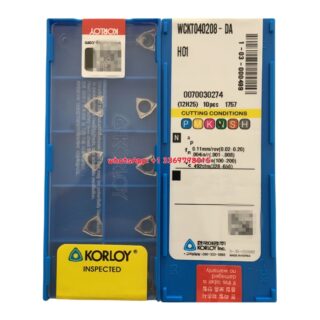 Original Korloy WCKT040208-DA H01 Carbide Turning Insert - Trigon 80° | Aluminum, Non-Ferrous (10 PCS)