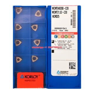Original Korloy WCMT040208-C20 NCM325 Carbide Turning Insert - Trigon 80° | Steel, Cast Iron (10 PCS)