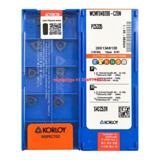 Original Korloy WCMT040208-C20N PC5335 Carbide Turning Insert - Trigon 80° (10 PCS)
