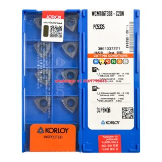 Original Korloy WCMT06T308-C20N PC5335 Carbide Turning Insert - Trigon 80° (10 PCS)