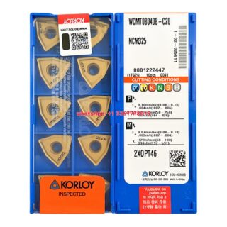 Original Korloy WCMT080408-C20 NCM325 Carbide Turning Insert - Trigon 80° (10 PCS)