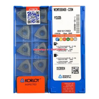 Original Korloy WCMT080408-C20N PC5335 Carbide Turning Insert - Trigon 80° (10 PCS)