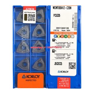 Original Korloy WCMT080412-C20N PC5335 Carbide Turning Insert - Trigon 80° (10 PCS)