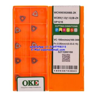 Original OKE WCMX030208B-ZK OP1215 Carbide Insert - Trigon 80° (10 PCS)