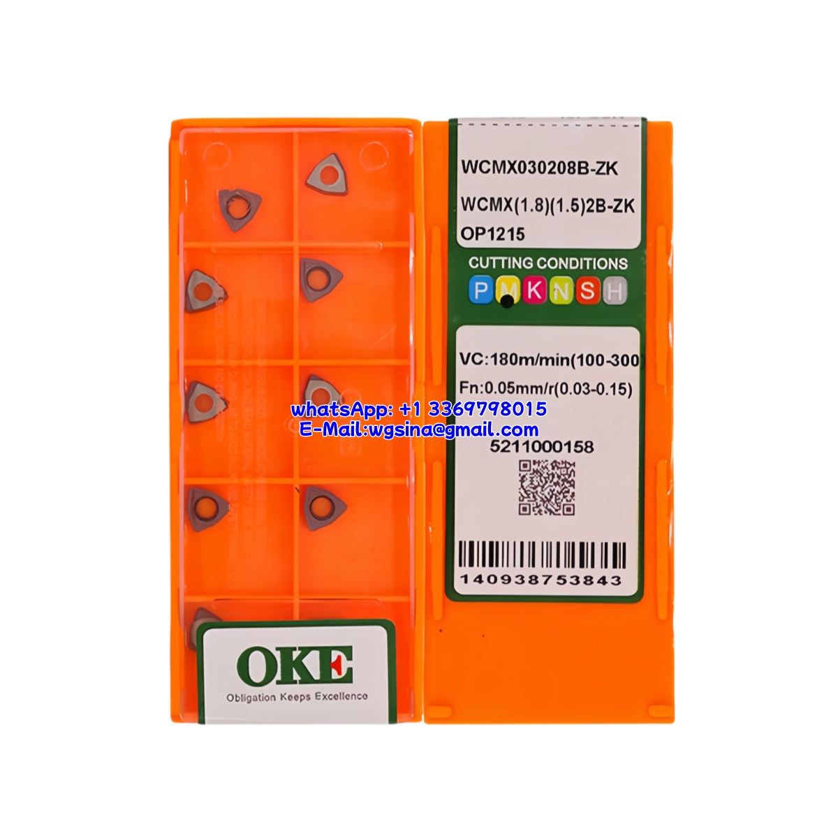 CNC WCMX030208B-ZK OP1215 Carbide Insert - Trigon 80° | Steel & More (10 PCS)