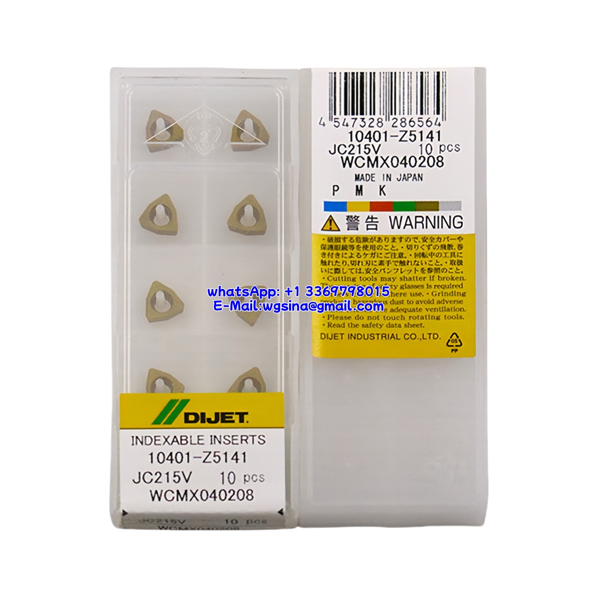 CNC WCMX040208 JC215V Carbide Insert - Trigon 80° | Steel, Titanium (10 PCS)