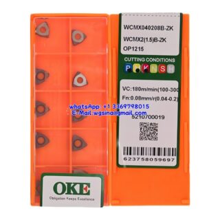 Original OKE WCMX040208B-ZK OP1215 Carbide Insert - Trigon 80° (10 PCS)