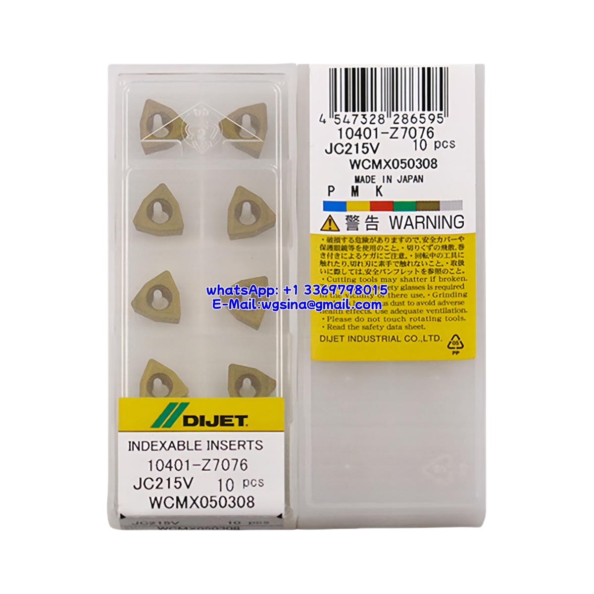 CNC WCMX040208 JC5040 Carbide Insert - Trigon 80° | Steel (10 PCS)