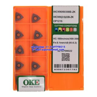 Original OKE WCMX050308B-ZK OP1215 Carbide Insert - Trigon 80° (10 PCS)