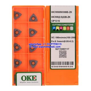 Original OKE WCMX050308B-ZK OP1315 Carbide Insert - Trigon 80° (10 PCS)
