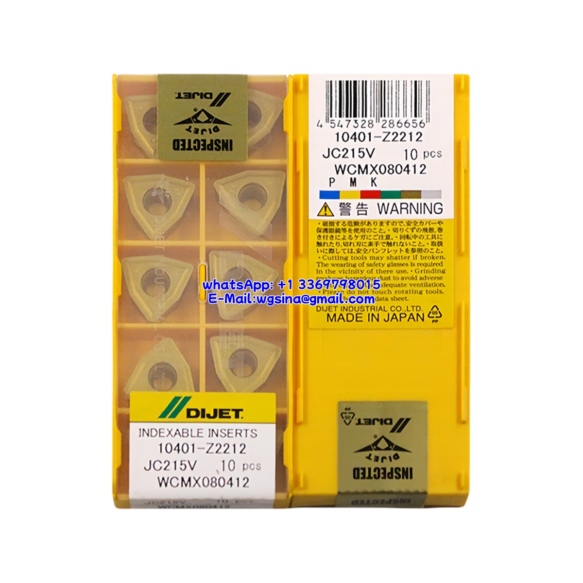 CNC WCMX080412 JC215V Carbide Insert - Trigon 80° | Titanium (10 PCS)