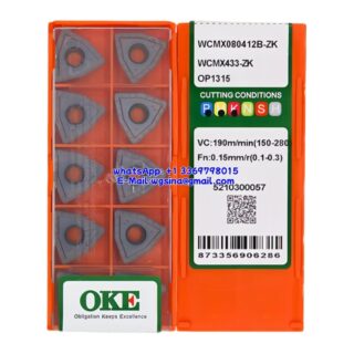 Original OKE WCMX080412B-ZK OP1315 Carbide Insert - Trigon 80° (10 PCS)