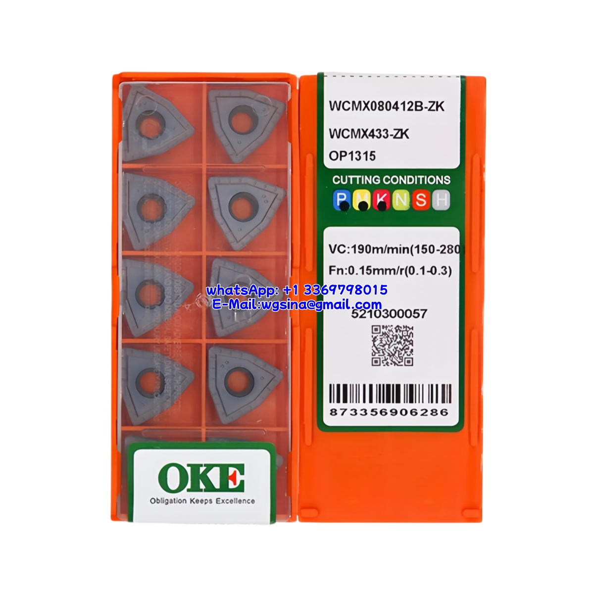 CNC WCMX080412B-ZK OP1315 Carbide Insert - Trigon 80° | Steel & More (10 PCS)