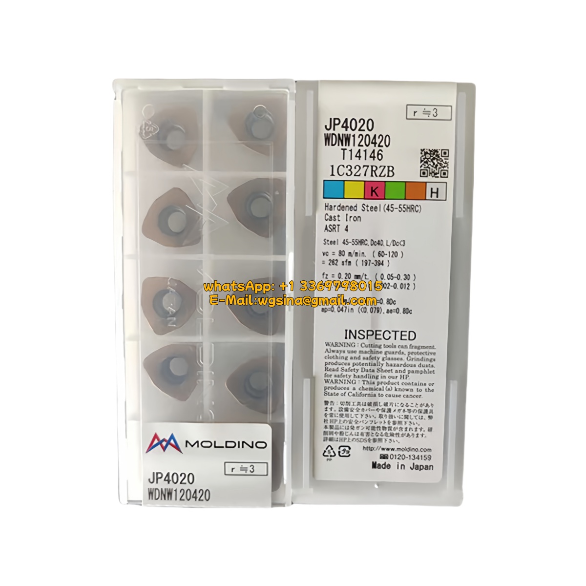 CNC WDNW120420 JP4020 Carbide Insert - Trigon 80° | Steel, Cast Iron (10 PCS)