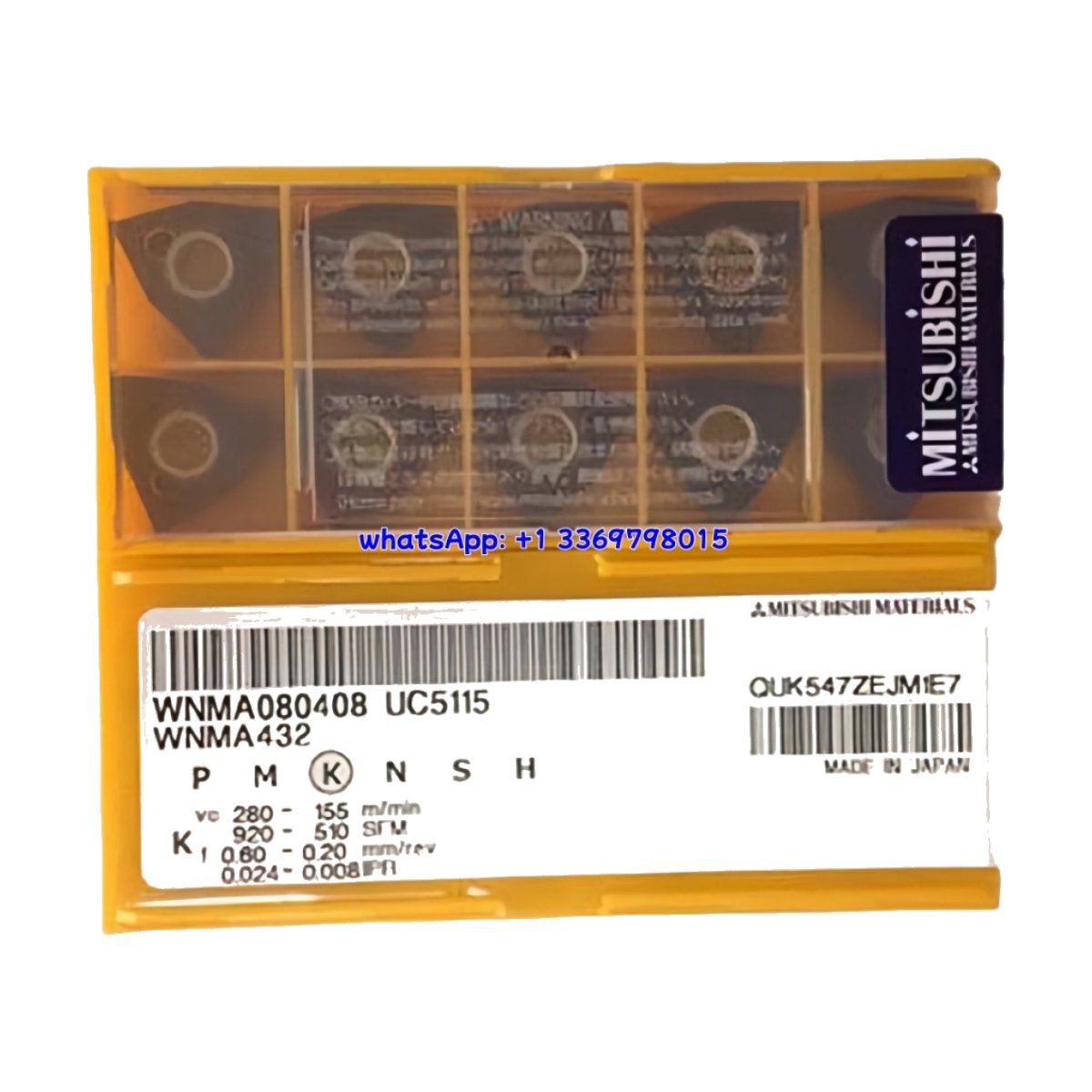 Original Mitsubishi WNMA080408 UC5115 Carbide Insert - Trigon 80° | Steel (10 PCS)