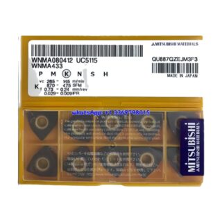 Original Mitsubishi WNMA080412 UC5115 Carbide Insert - Trigon 80° | Steel (10 PCS)