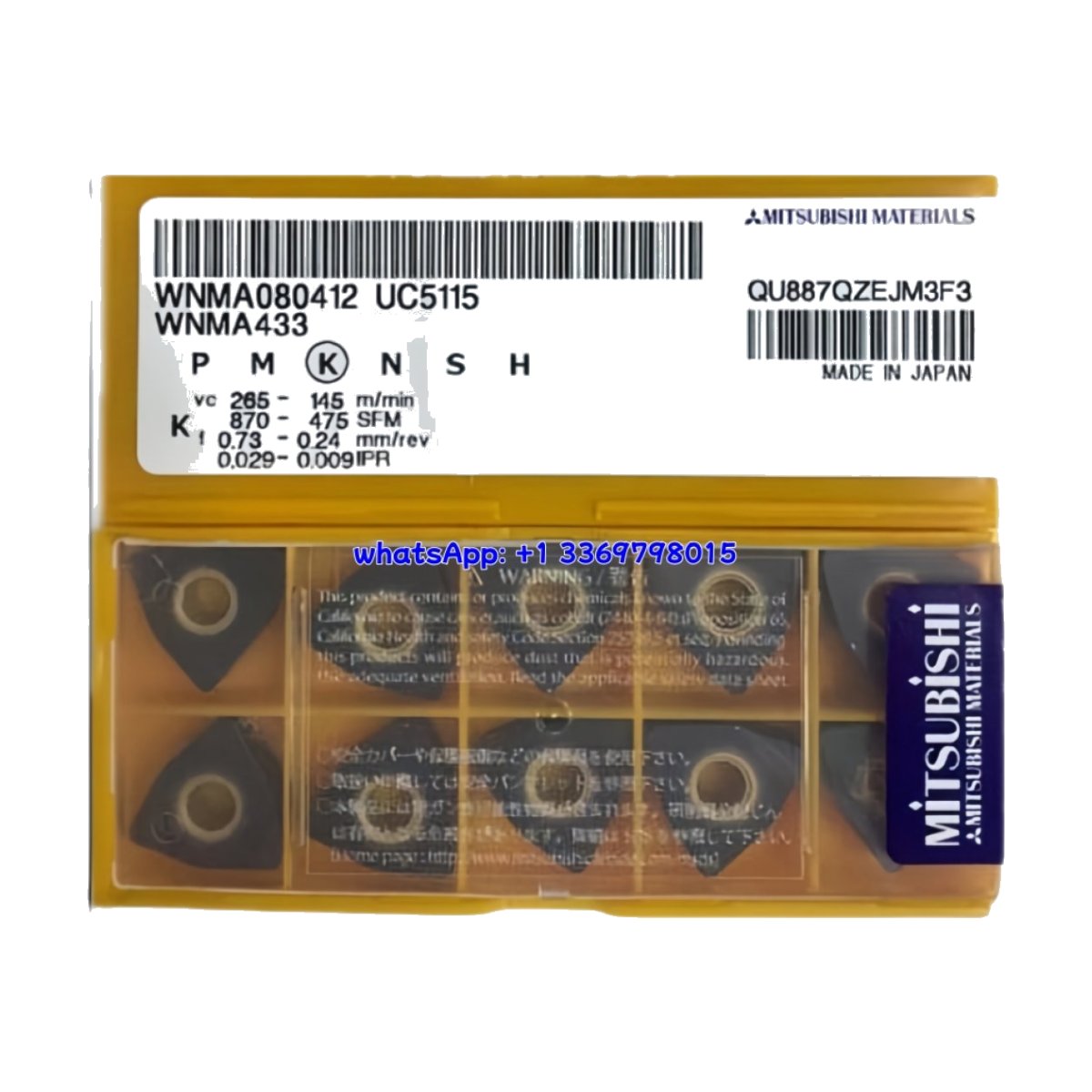 Original Mitsubishi WNMA080412 UC5115 Carbide Insert - Trigon 80° | Steel (10 PCS)