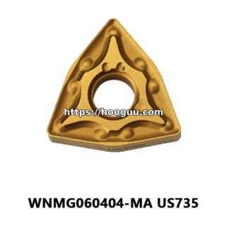 Original Mitsubishi WNMG060404-MA US735 Carbide Turning Insert - Trigon 80° | Steel, Stainless Steel (10 PCS)