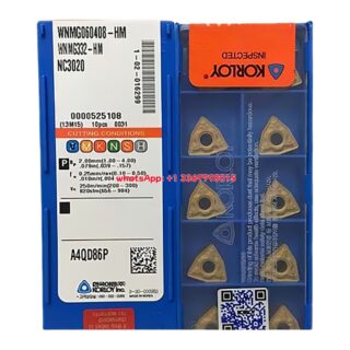 Original Korloy WNMG060408-HM NC3020 Carbide Turning Insert - Trigon 80° | Cast Iron (10 PCS)