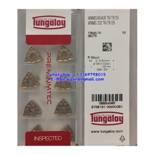 Original Tungaloy WNMG060408-TM T9125 Carbide Insert - Trigon 80° | Steel (10 PCS)