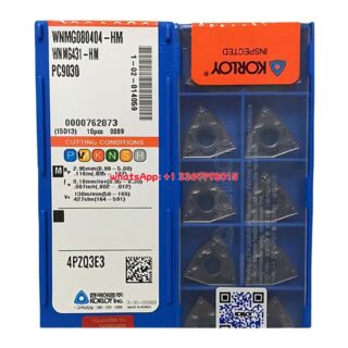 Original Korloy WNMG080404-HM PC9030 Carbide Turning Insert - Trigon 80° | Steel, Stainless Steel (10 PCS)