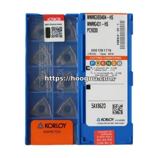 Original Korloy WNMG080404-HS PC9030 Carbide Turning Insert - Trigon 80° | Steel & More