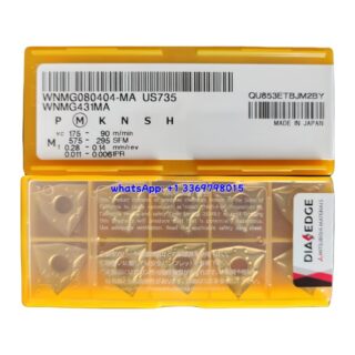 Original Mitsubishi WNMG080404-MA US735 Carbide Insert - Trigon 80° | Steel, Stainless Steel (10 PCS)