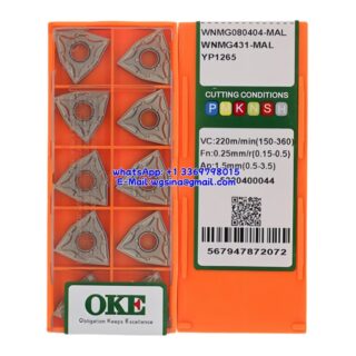 Original OKE WNMG080404-MAL YP1265 Carbide Insert - Trigon 80° (10 PCS)