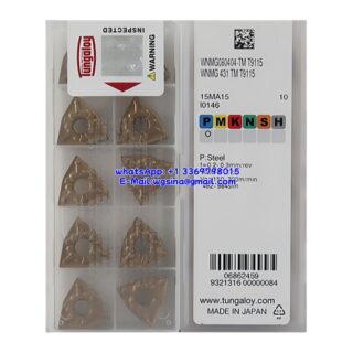 Original Tungaloy WNMG080404-TM T9115 Carbide Insert - Trigon 80° | Steel (10 PCS)