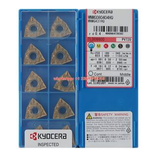 Original Kyocera WNMG080404HQ PV720 Carbide Insert - Trigon 80° (10 PCS)