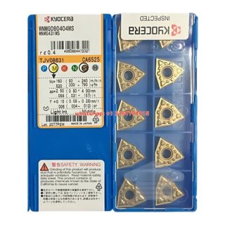 Original Kyocera WNMG080404MS CA6525 Carbide Insert - Trigon 80° | Steel (10 PCS)